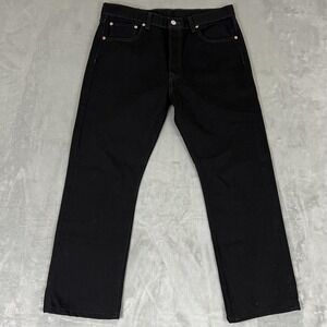 Levi's 501 Jeans Mens 35x30 Black Original Fit Button Fly Denim Straight‎ Leg